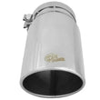 Load image into Gallery viewer, aFe Universal Bolt On Exhaust Tip Polished 5in Inlet x 6in Outlet x 12in Long - Side View
