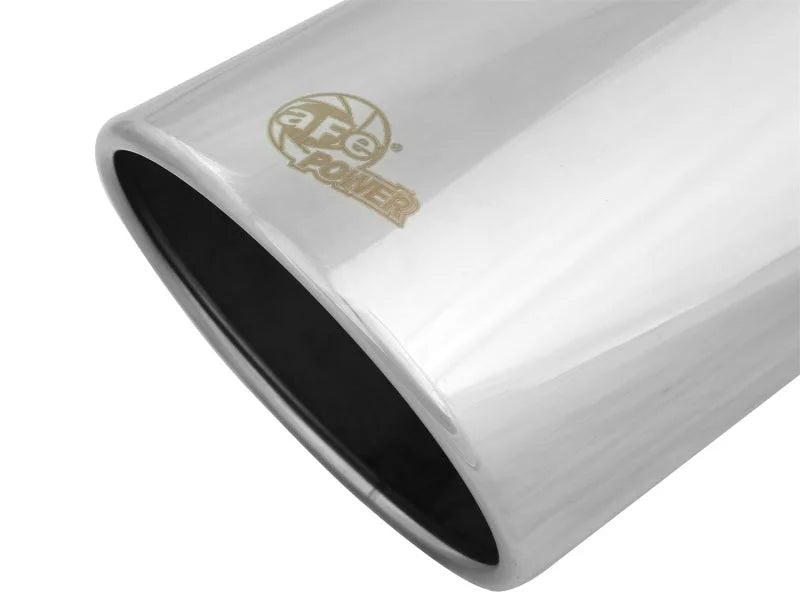 aFe Universal Bolt On Exhaust Tip Polished 5in Inlet x 6in Outlet x 12in Long - Installation View