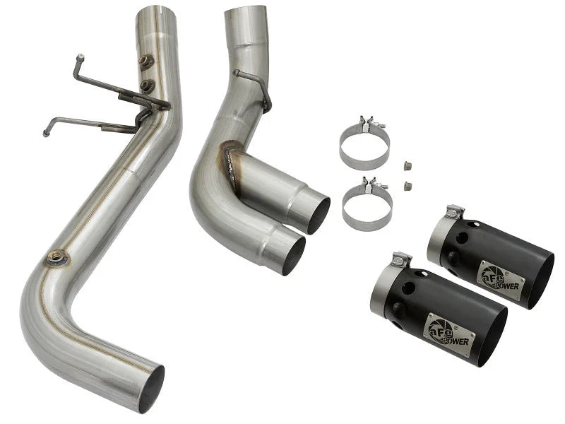 aFe Victory Series 4in 409-SS DPF-Back Exhaust w/ Dual Black Tips 2017 GM Duramax V8-6.6L(td) L5P - Additional View 6