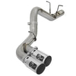 Load image into Gallery viewer, aFe Victory Series 4in 409-SS DPF-Back Exhaust w/ Dual Polished Tips 2017 GM Duramax V8-6.6L(td) L5P - Main Product View