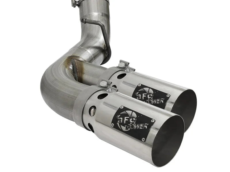 aFe Victory Series 4in 409-SS DPF-Back Exhaust w/ Dual Polished Tips 2017 GM Duramax V8-6.6L(td) L5P - Additional View 5