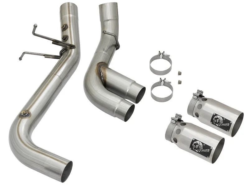 aFe Victory Series 4in 409-SS DPF-Back Exhaust w/ Dual Polished Tips 2017 GM Duramax V8-6.6L(td) L5P - Additional View 7