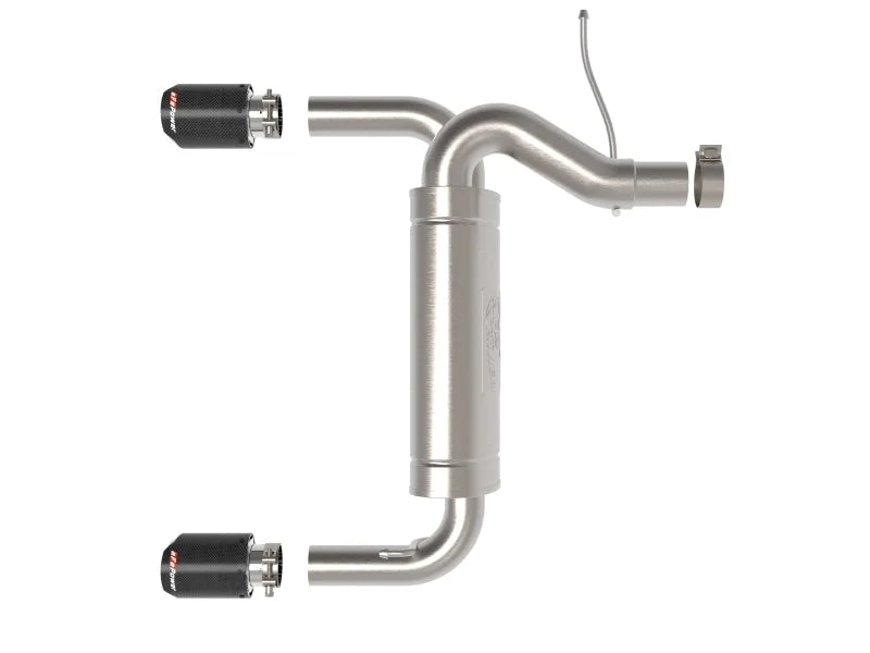 aFe Vulcan 3in 304 SS Axle-Back Exhaust 2021 Ford Bronco L4-2.3L (t)/V6-2.7L (tt) w/ Carbon Tips - Additional View 5