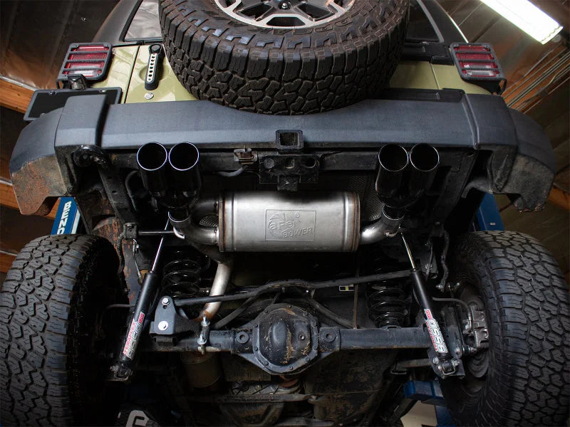 aFe Vulcan Series 2.5in 304 SS Axle-Back Exhaust Black 07-18 Jeep Wrangler (JK) V6-3.6/3.8L - Installation View
