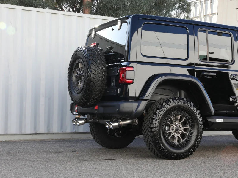 aFe Vulcan Series 2.5in 304SS Cat-Back Exhaust 2021+ Jeep Wrangler 392 6.4L w/ Polished Tips - Side View