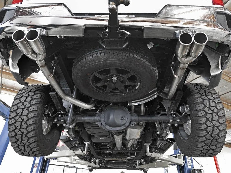 aFe Vulcan Series 3-2.5in 304SS Exh Cat-Back w/ Pol Tips 2019 GM Silverado/Sierra 1500 L4-2.7L (t) - Installation View