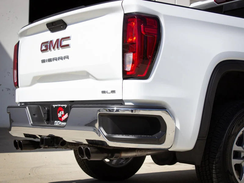 aFe Vulcan Series 3-2.5in 304SS Exhaust Cat-Back w/Blk Tips 2019 GM Silverado/Sierra 1500 L4-2.7L(t) - Installation View