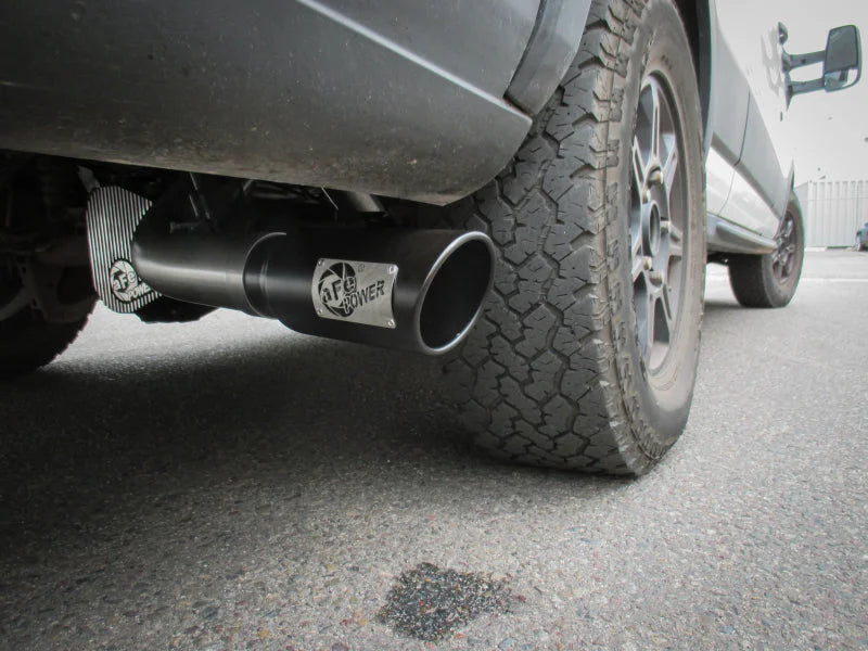 aFe Vulcan Series 3.5in 409 SS Cat-Back Exhaust 13-19 Ford Transit V6 3.5L (TT) w/ Black Tips - Back View