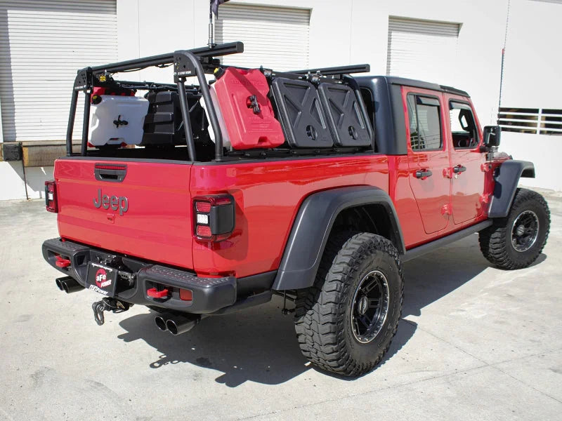 aFe Vulcan Series 3in-2-1/2in 304 SS Cat-Back 2020 Jeep Gladiator (JT) V6-3.6L w/ Black Tips - Side View