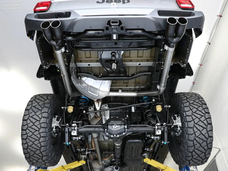 aFe Vulcan Series 3in-2-1/2in 304 SS Cat-Back 2020 Jeep Gladiator (JT) V6-3.6L w/ Black Tips - Installation View