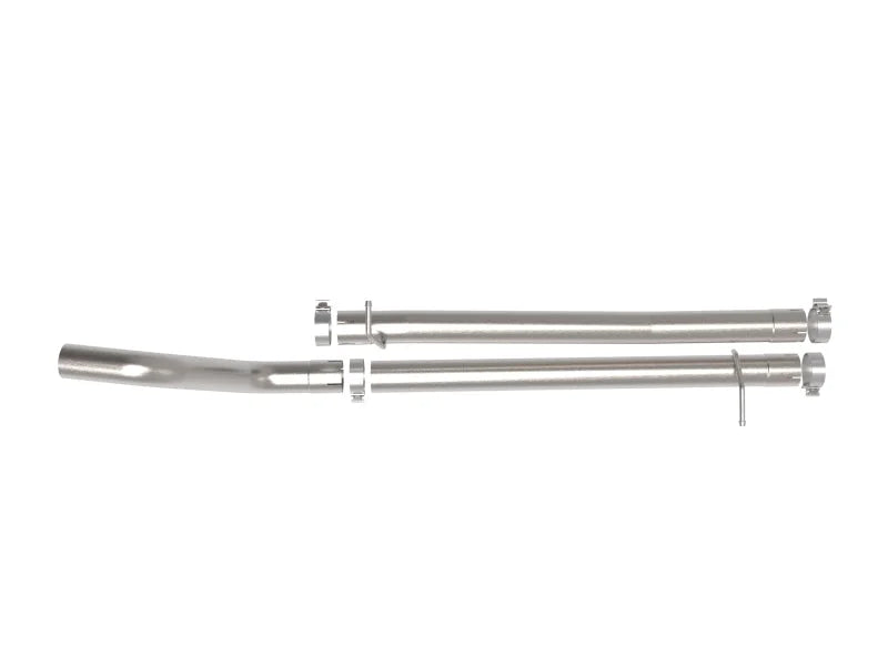 aFe Vulcan Series 3in 304 Stainless Steel Muffler Delete Pipe 2021 Ram 1500 TRX V8-6.2L (sc) - Back View