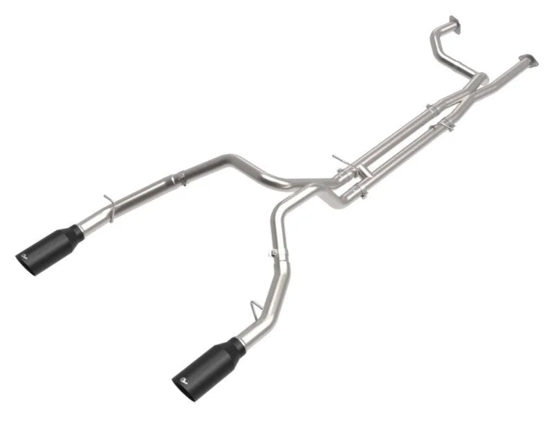 aFe Vulcan Series 3in 304SS Cat-Back Exhaust 21+ Ram 1500 TRX V8-6.2L w/ Black Tips - Back View
