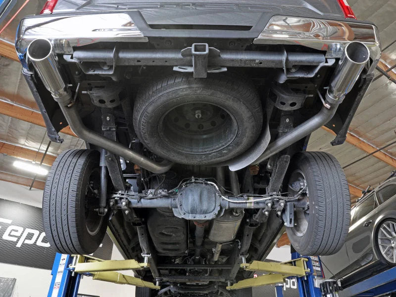 aFe Vulcan Series 3in 304SS Cat-Back w/ Black Tips 15-20 Ford F-150 V6 2.7L/35L(tt) / V8 5.0L - Side View