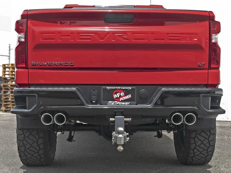aFe Vulcan Series 3in 304SS DPF-Back 20-21 GM Trucks L6-3.0L (td) LM2 - Dual Polished Tip - Side View