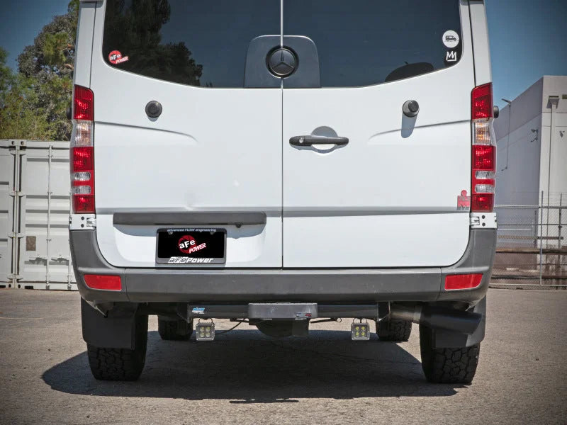 aFe Vulcan Series 3in 304SS DPF-Back Exhaust 10-25 MB Sprinter 2500/3500 V6-3.0L w/ Black Tips - Back View