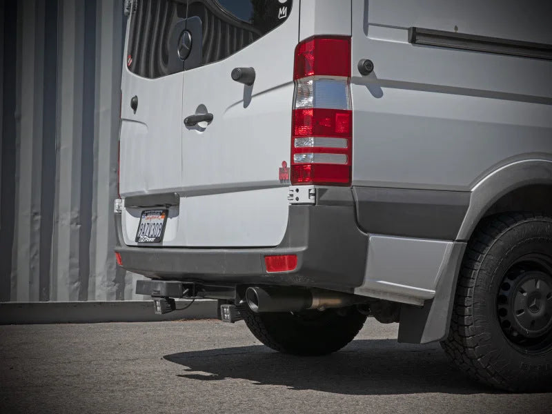 aFe Vulcan Series 3in 304SS DPF-Back Exhaust w/ Black Tip 14-18 Mercedes-Benz Sprinter 2500 - Back View