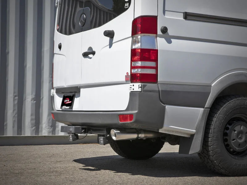 aFe Vulcan Series 3in 304SS DPF-Back Exhaust w/ Polished Tip 14-18 Mercedes-Benz Sprinter 2500 - Back View