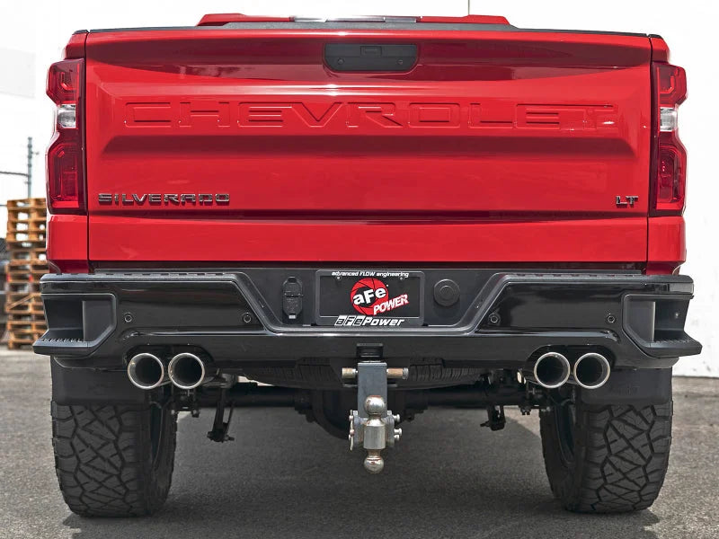 aFe Vulcan Series 3in 304SS Exhaust Cat-Back Exh w/ Pol Tips 2019 GM Silverado / Sierra 1500 V8-5.3L - Back View