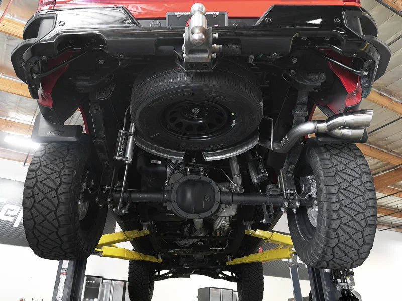 aFe Vulcan Series 3in 304SS Exhaust Cat-Back w/ Pol Tips 2019 GM Silverado / Sierra 1500 L4-2.7L (t) - Side View