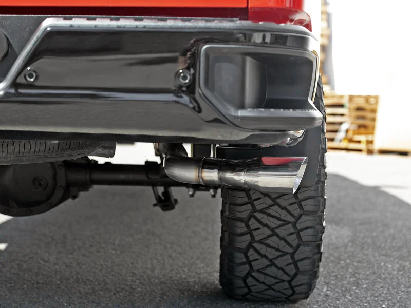 aFe Vulcan Series 3in 304SS Exhaust Cat-Back w/ Pol Tips 2019 GM Silverado / Sierra 1500 L4-2.7L (t) - Back View