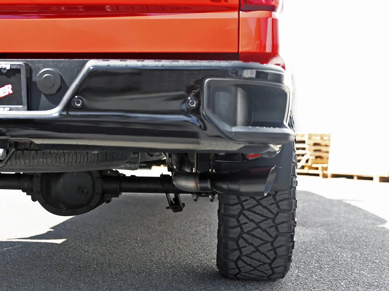 aFe Vulcan Series 3in 304SS Exhaust Cat-Back w/Blk Tip 2019 GM Silverado/Sierra 1500 L4-2.7L (t) - Side View
