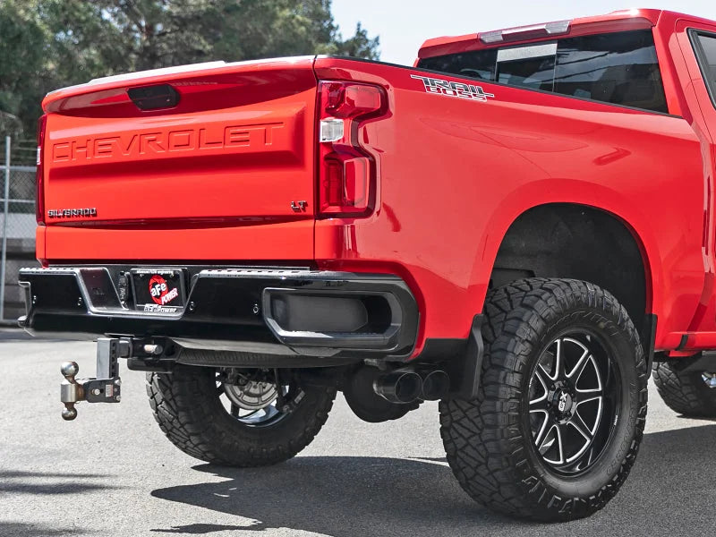 aFe Vulcan Series 3in 304SS Exhaust Cat-Back w/Blk Tip 2019 GM Silverado/Sierra 1500 V6-4.3L/V8-5.3L - Installation View