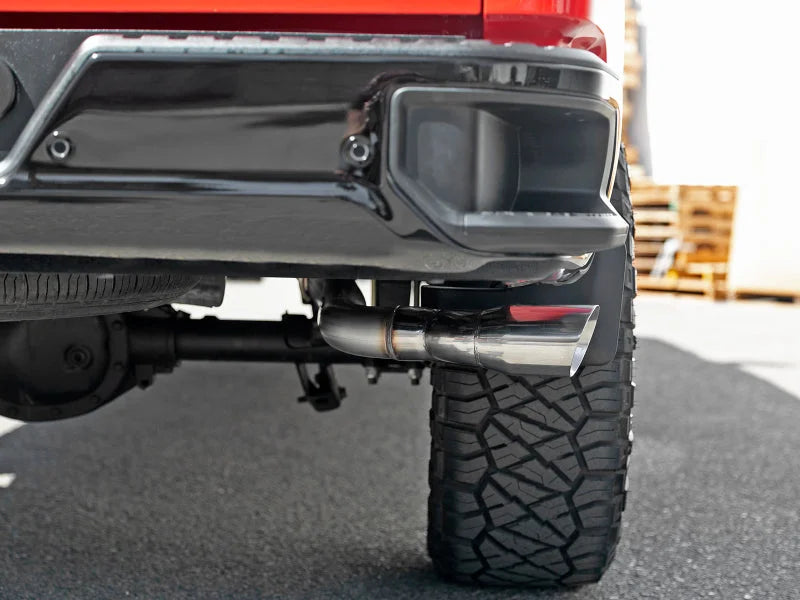aFe Vulcan Series 3in 304SS Exhaust Cat-Back w/Pol Tip 2019 GM Silverado/Sierra 1500 V6-4.3L/V8-5.3L - Back View