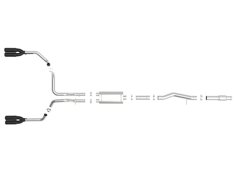 aFe Vulcan Series 4-3in 304SS Exhaust Cat-Back w/ Blk Tips 2019 GM Silverado/Sierra 1500 V8-6.2L - Additional View 5