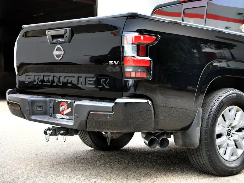 aFe Vulcan Series SS Cat-back Exhaust w/ Black Tips fits 2022-2026 Nissan Frontier V6 - Back View