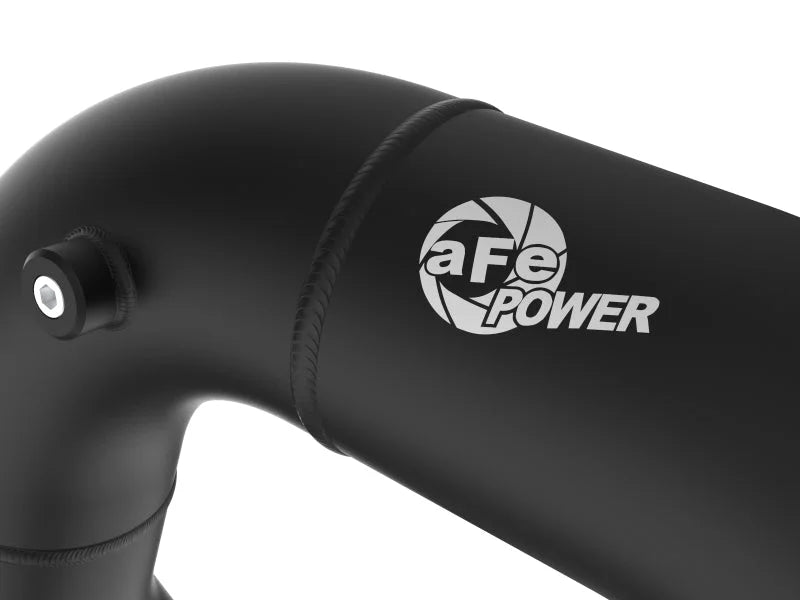 afe 08-10 Ford Trucks V8-6.4L (td) BladeRunner 3 IN Aluminum Hot Charge Pipe - Black - Installation View