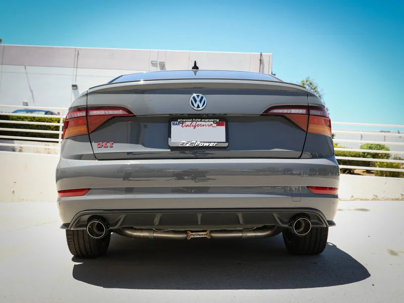 afe 19-21 VW Jetta GLI (MKVII) L4-2.0L (t) MACH Force-Xp 304 SS Cat-Back Exhaust System Carbon Tips - Installation View