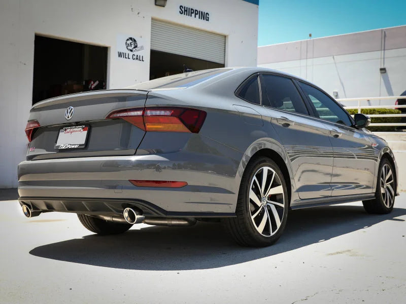 afe 19-21 VW Jetta GLI (MKVII) L4-2.0L (t) MACH Force-Xp 304 SS Cat-Back Exhaust System Polished Tip - Side View