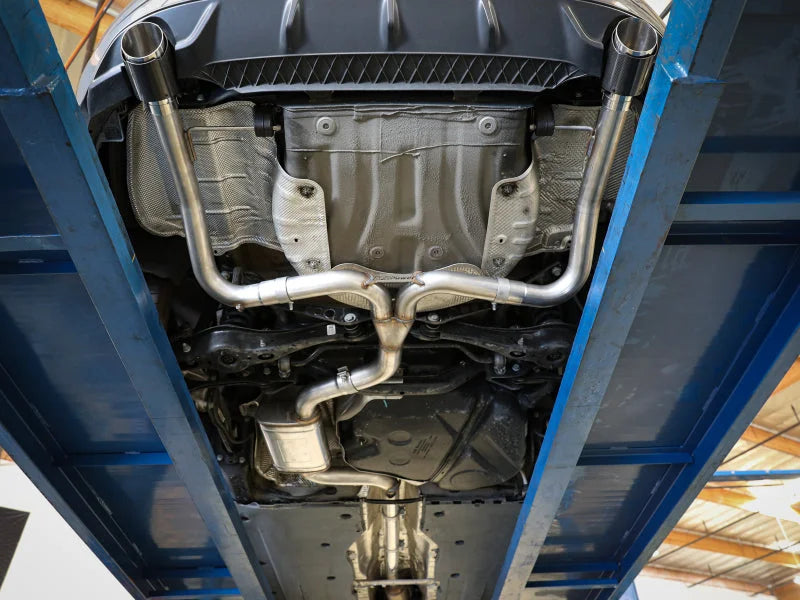 afe 19-21 VW Jetta GLI (MKVII) L4-2.0L (t) MACH Force-Xp 304 SS Cat-Back Exhaust System Polished Tip - Back View