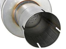 Load image into Gallery viewer, afe ATLAS Muffler 3-1/2 IN ID Center/Center x 7 IN Dia. X 16 IN L - Round Body - Installation View