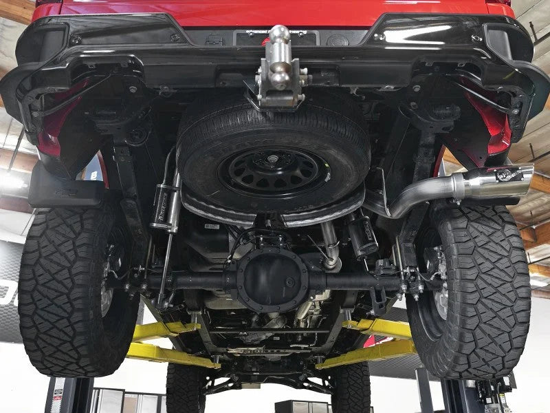 afe Apollo GT Series 19-20 GM 1500 2.7L (t) 409 SS CB Exhaust System w/Polished Tip - Side View