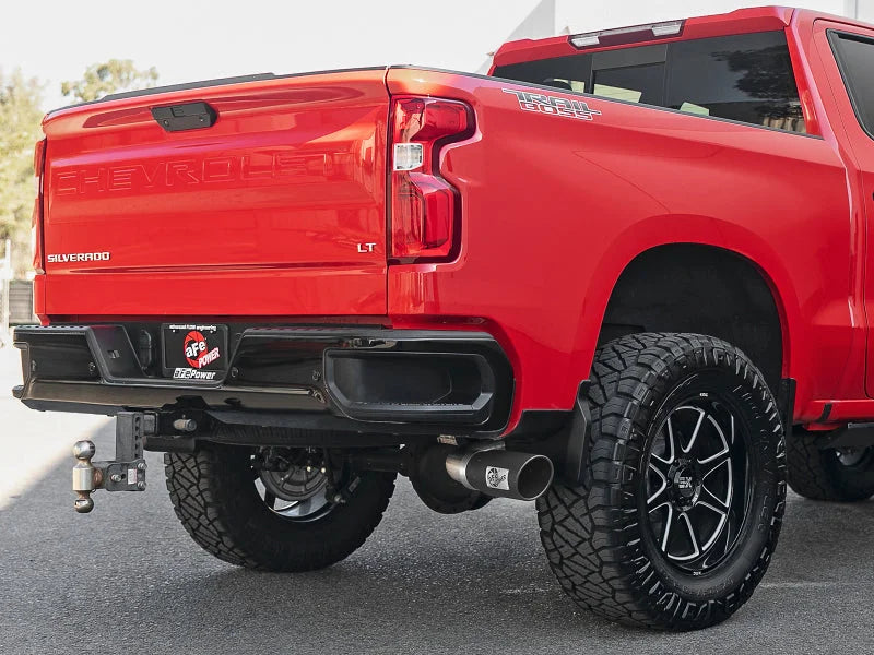 afe Apollo GT Series 2019 GM Silverado/Sierra 1500 4.3L/5.3L 409 SS CatBack Exhaust System w/Blk Tip - Side View
