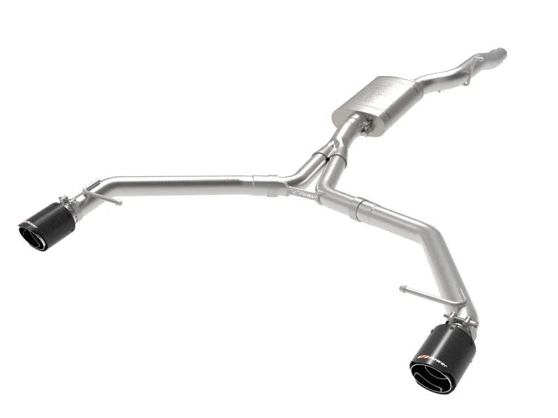 afe MACH Force-Xp 13-16 Audi Allroad L4 SS Axle-Back Exhaust w/ Carbon Tips - Main Product View