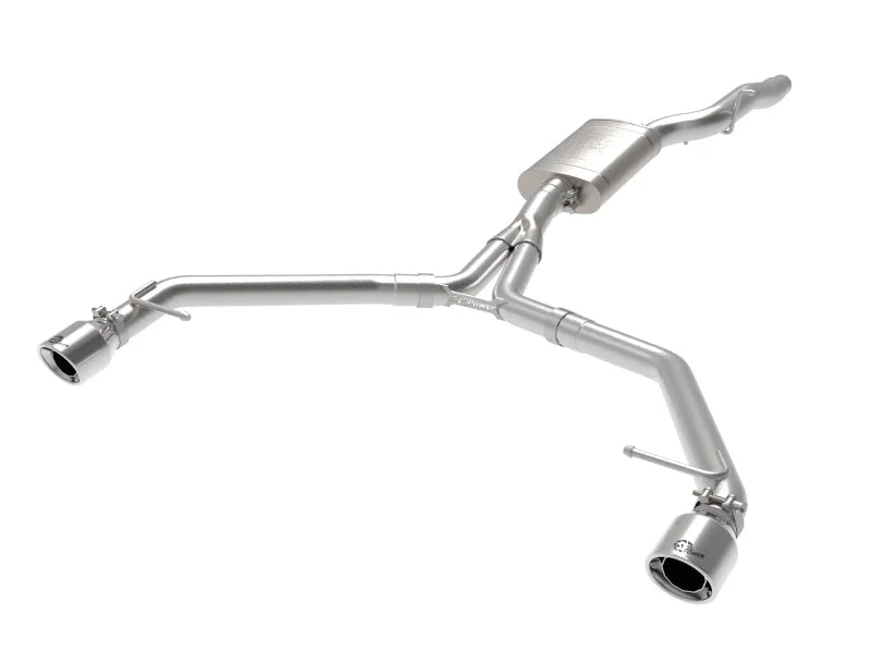 afe MACH Force-Xp 13-16 Audi Allroad L4 SS Axle-Back Exhaust w/ Polished Tips - Main Product View
