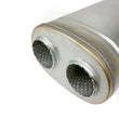 Load image into Gallery viewer, afe MACH Force-Xp Muffler 2-1/2 IN Dual Inlet/Dual Outlet 5 IN H x 8 IN W x 18 IN L - Oval Body - Side View