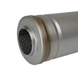 Load image into Gallery viewer, afe MACH Force-Xp Muffler 2-1/2 IN ID Center/Center x 5 IN Dia. x 18 IN L - Round Body - Back View