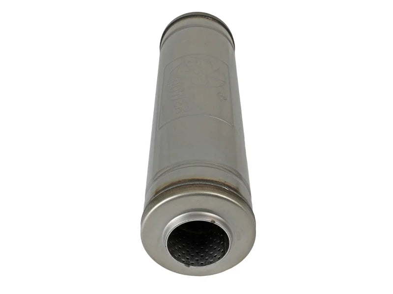 afe MACH Force-Xp Muffler 2-1/2 IN ID Center/Center x 5 IN Dia. x 18 IN L - Round Body - Installation View