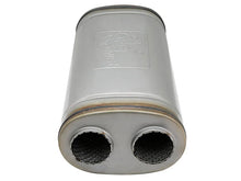 Load image into Gallery viewer, afe MACH Force-Xp Muffler 2-1/2 IN ID Offset/Dual x 18 IN L x 8 IN W x 5 IN H - Oval Body - Side View