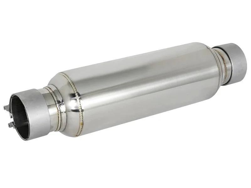 afe MACH Force-Xp Resonator 2-1/2 IN Inlet/Outlet x 4 IN Dia. x 12 IN Body x 15 IN Overall Length - Main Product View
