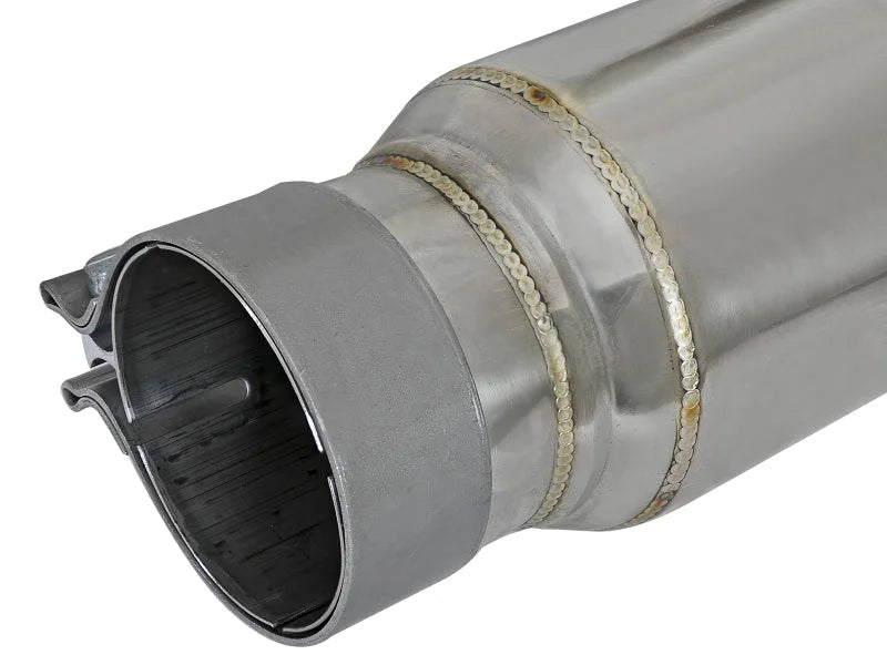 afe MACH Force-Xp Resonator 2-1/2 IN Inlet/Outlet x 4 IN Dia. x 12 IN Body x 15 IN Overall Length - Installation View