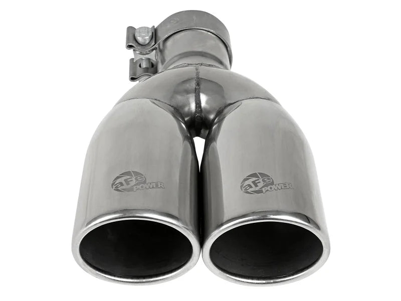 afe MACH Force-Xp Universal Exhaust Tip 2-1/2 IN Inlet x 3-1/2 IN Outlet X 12 IN L - Side View