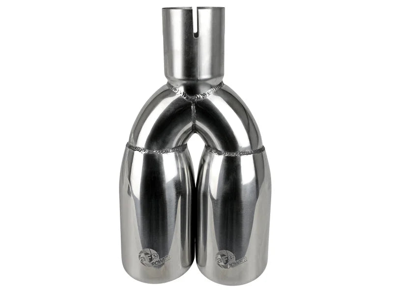 afe MACH Force-Xp Universal Exhaust Tip 2-1/2 IN Inlet x 3-1/2 IN Outlet X 12 IN L - Back View