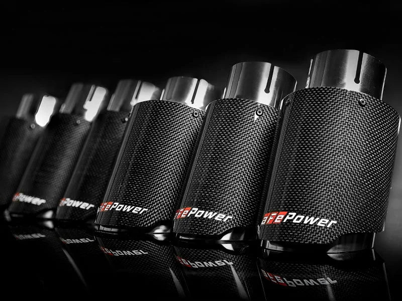 afe MACH Force-Xp Universal Exhaust Tip 2-1/2 IN Inlet x 3-1/2 IN Outlet X 7 IN L - Side View