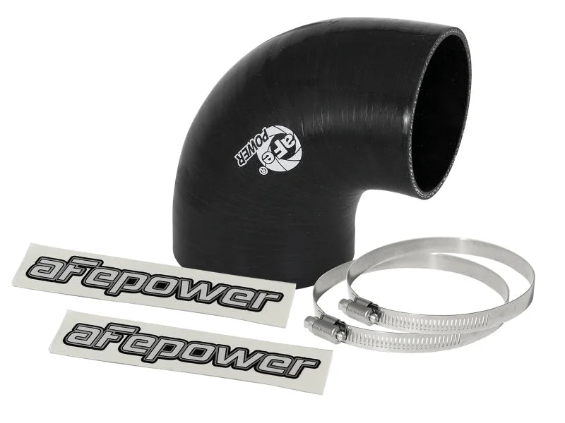 afe Magnum FORCE Intake Coupling Kit (3-1/2 IN to 3 IN ID x 90 Deg.) Elbow Reducing Coupler - Black - Main Product View