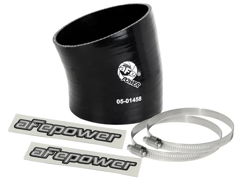 afe Magnum FORCE Intake Coupling Kit (3-1/2IN ID to 3-1/4 IN ID x 15 Deg.) Elbow Coupler - Black - Main Product View