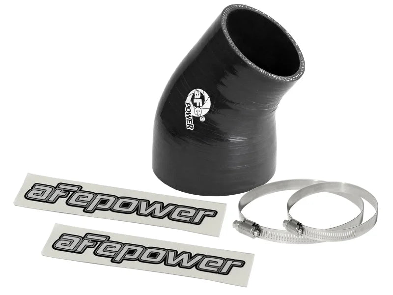 afe Magnum FORCE Intake Coupling Kit (3 IN ID to 2-1/4 IN ID x 35 Deg.) Elbow Coupler - Black - Main Product View